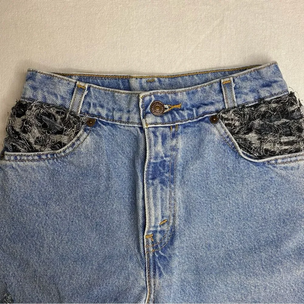 Vintage Levi’s 1997 Paisley Trim High Rise Jeans Girls 12 Orange Tab